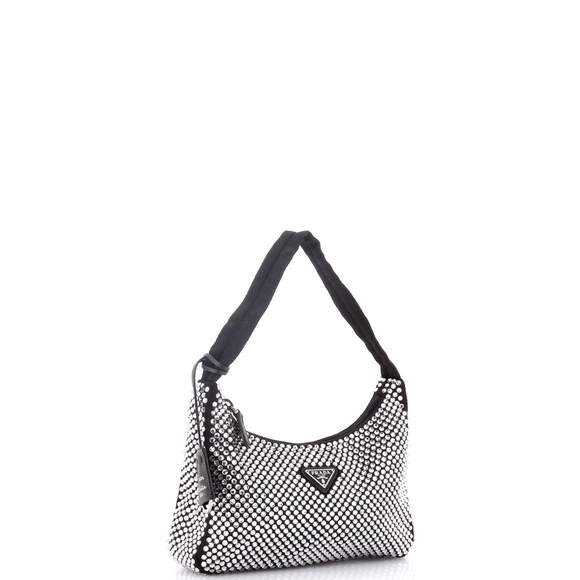 Prada Mini Re-Edition 2000 Hobo Crystal Embellished Satin - Picture 2 of 6
